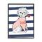 Stupell Industries Romantic Bichon Puppy Pink Bae Sweater in Black Frame Wall Art